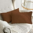 thumbnail image 3 of A1HC Set of 2 Luxurious Soft Velvet Throw Pillow Covers Only, 12"x20", Burnt Caramel, Decorative Cushion Covers with Hidden YKK Zipper for Sofa or Bed, 3 of 5
