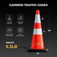 thumbnail image 3 of CAMMOO 10 Pack 28" PVC Safety Traffic Cones with Black Base, Road Parking Cone with Reflective Collar&Extra Caution Tape for Construction & Traffic Control, 3 of 9