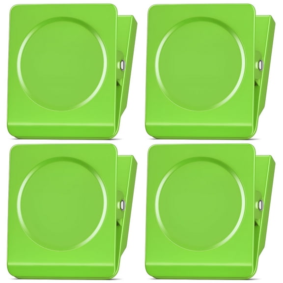CCOCC 4 Pack Magnetic Clips Heavy Duty,2.2 Inch Extra Large Clip Magnets (GREEN)