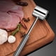 thumbnail image 5 of Stainless Steel Meat Carving Fork 304 Heavy Duty Long Handle Utensil | Steak Roasting BBQ Grilling Serving Tool | Durable Polished Metal Curved Design | 26.5x5.4x2cm 400g, 5 of 7