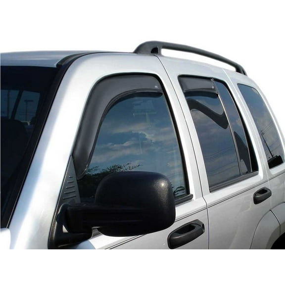 AVS 02-07 Jeep Liberty Ventvisor In-Channel Front & Rear Window Deflectors 4pc - Smoke