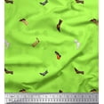 thumbnail image 1 of Soimoi Green Heavy Satin Fabric Footprint & Shoes Fashion Print Fabric by Yard 54 Inch Wide, 1 of 3