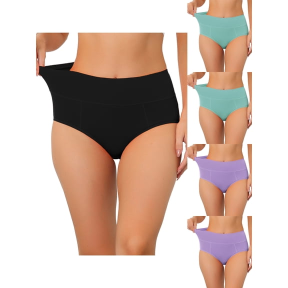 NOMADIC NOOK Women's Cotton High Waist Tummy Control Briefs 5 Packs