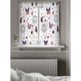 thumbnail image 5 of 4th of July Curtains 45 Inch Length,Sheer Curtains for Bedroom Living Room Window Butterfly Star Blue Red Fireworks Independence Day Voile Drapes Kitchen Curtains Small Half Window 52"x45" 2 Panels, 5 of 7