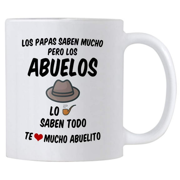 Regalos para el Mejor Abuelo del Mundo. 11 oz Abuelito Coffee Mug. Grandpa Cups in Spanish. Taza de Regalo de dia del Padre o Cumpleanos. (White)