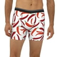 thumbnail image 2 of Men'S Boxer Briefs, Chili Pepper Print Red Soft And Breathable Mens Underwear Boxer Briefs With Widen Waist, 2 of 2