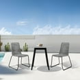 thumbnail image 2 of Armen Living Sydney and Shasta 3 Piece Outdoor Patio 36" Dining Set in Black Eucalyptus Wood and Grey Rope, 2 of 7
