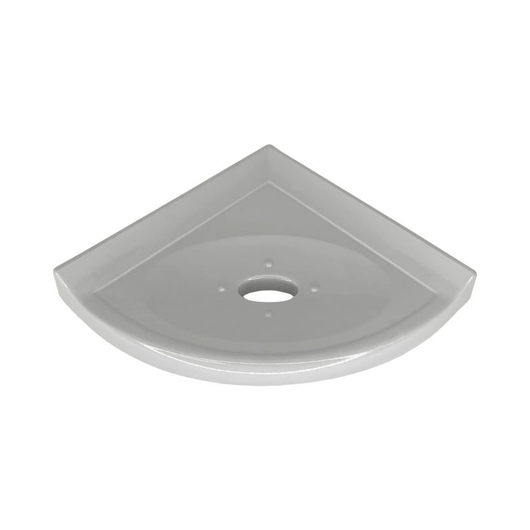 Questech Metro Lugged 5 inch Corner Shelf Soap Dish, Bright White Polished, Size: 5 Corner Soap Dish