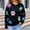 Black, variant on Womens Sweaters Flower Print - Crewneck Knitted Long Sleeve Sweaters Fall Winter Pullover Casual Top