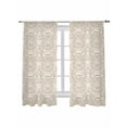thumbnail image 2 of Sheer Curtains 63 Inches Long, Beige Damask Light Filtering Window Curtains for Living Room, Vintage Country Scroll Floral Patterned Rod Pocket Voile Sheer Curtain Drapes, 52"W x 63"L, 2 Panels, 2 of 8