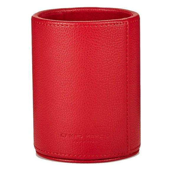 Campo Marzio Porte-stylo Rond en Cuir Caillé, Rouge