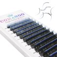 thumbnail image 1 of Extensión de pestañas Comango Ombre de color, grosor 0.07, rizo D, negro degradado, azul, extensiones de pestañas individuales premium, volumen (Ombre azul-D-0.07-Mix8-15 mm), 1 of 1