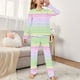 thumbnail image 2 of Odeerbi 2-14 Años Niños Niñas Pijama Suave Manga Larga Tops Pantalones Conjunto Suave Rayas Impreso Sleepwear Franela Dos-Pijamas de Dos Piezas, 2 of 4