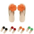 thumbnail image 4 of Women's Flower Flip Flops Flat Open Toe Summer Beach Casual Footwear Orange 36, 4 of 5