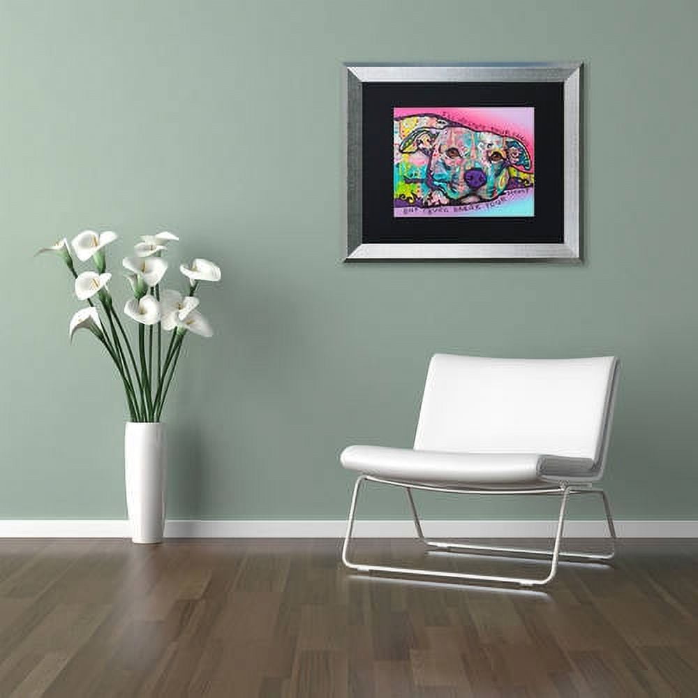 Trademark Fine Art "Never Break Your Heart" Canvas Art by Dean Russo, Black Matte, Silver Frame