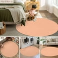 thumbnail image 6 of Peach Fuzz 3ft Round Rug, Farmhouse Solid Orange Color Modern Art Non-Skid Rubber Backing Large Area Rugs - Living Room Bedroom Home Office, Indoor Floor Mat Carpets Washable Rug, 6 of 9