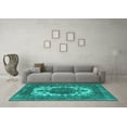 thumbnail image 3 of Ahgly Company Indoor Rectangle Oriental Turquoise Blue Industrial Area Rugs, 2' x 5', 3 of 4