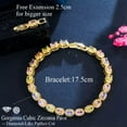 thumbnail image 5 of Multicolor Rainbow CZ Oval Tennis Chain Bracelets for Women Gold Fashion Jewelry, 5 of 9