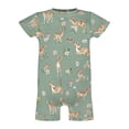 thumbnail image 4 of Baby Deer Mushroom Forest Newborn Infant Baby Romper Shirts Boy Girl Woodland Animals Flowers Leaves Summer Outfit Baby Clothes Short Sleeve Onesie ﻿, 4 of 6