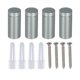 thumbnail image 1 of 4 Pcs 0.51" x 1" Tornillos de soporte de aleación de aluminio Kit de hardware de montaje de letreros de pared con 4 tornillos para colgar letreros de acrílico y vidrio, gris, 1 of 6