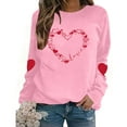 thumbnail image 6 of FAWUUDO Valentines Day Shirts Women Valentine Crewneck Sweatshirts Love Heart Sweatshirt Valentine's Long Sleeve Tops Pink M, 6 of 9