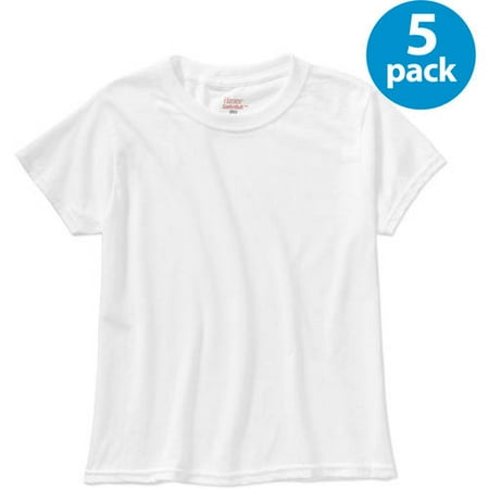 Hanes Boys' ComfortSoft Short Sleeve Crewneck Tagless T-Shirt 5-Pack