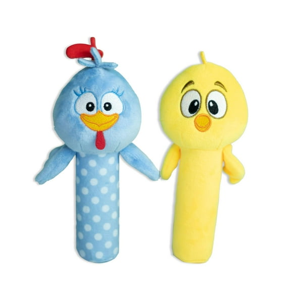 Combo Sonajas de Palito Didacti Juegos Gallina Pintadita y Pollito Amarillito GP-KS1493