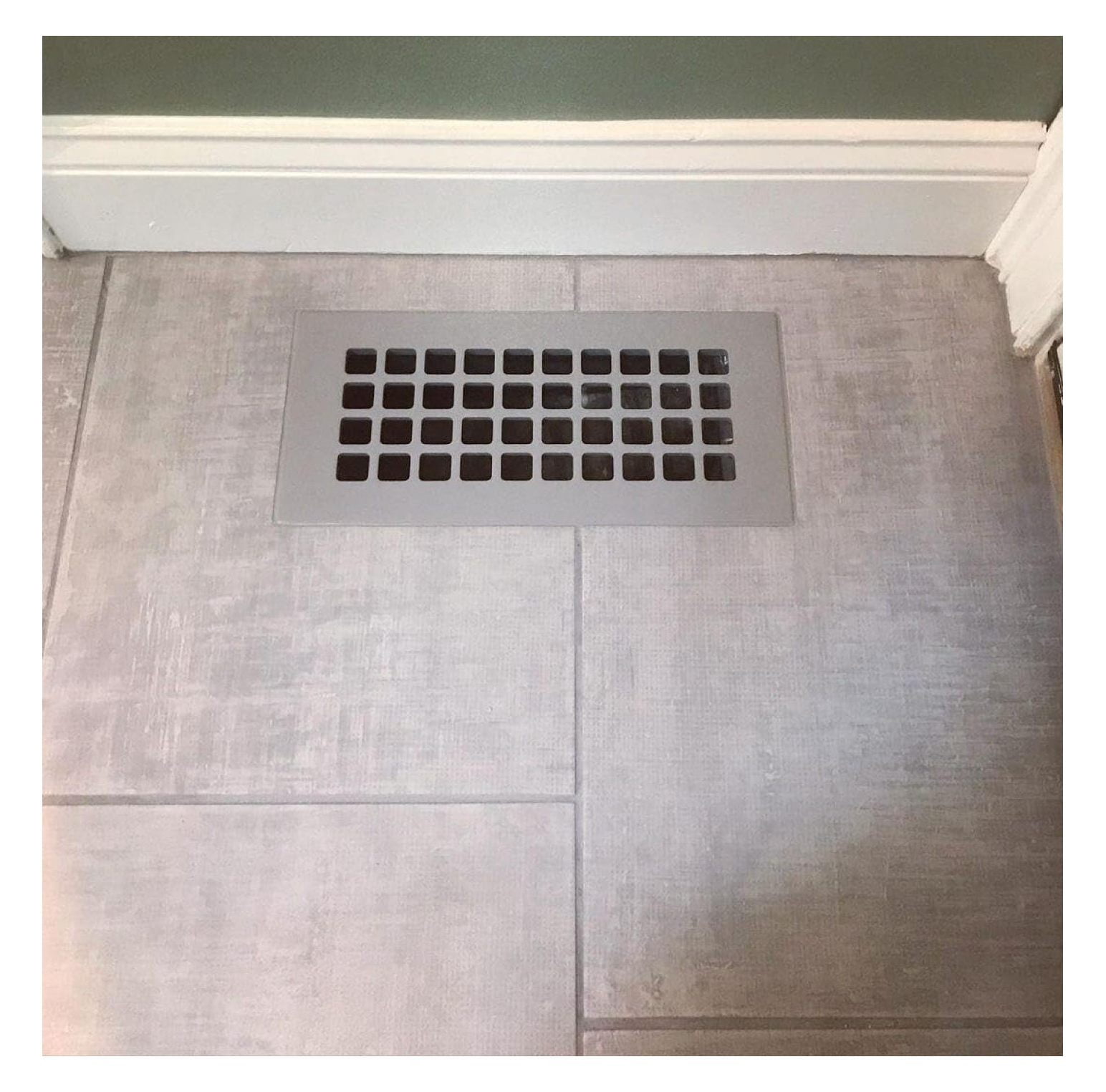 G612-AH Grid Series 10" x 4" Grille with Mounting Holes, Grey Aluminum