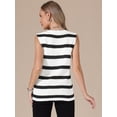 thumbnail image 3 of DARING DIVA Women's Crochet Tank Top Stripe Sleeveless Hollow Out Vest S Black White, 3 of 6