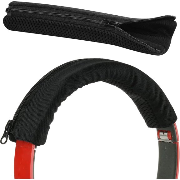Liho 2 Pcs Headphone Headband Cover Sleeve Headband Protector Headphone Protective Cushion Pad with Zipper Installation, Black A605