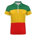 thumbnail image 4 of Ethiopian Flag Men Zipper T-shirt Summer Casual Short Sleeve T-shirt Top, 4 of 7