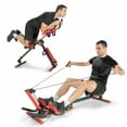 thumbnail image 5 of Demifill 4 in 1 Rowing Machine, Folding Rowing Machine with Control Panel, Multifunctional Rower Abdominal Fitness Equipment Whole Body Workout Machine for Home Gym, Red, 5 of 9