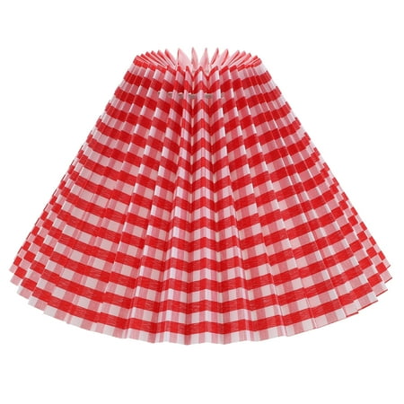

1Pc Pleated Grid Grain Cloth Lightshade Unique Light Cover Chandelier Cover