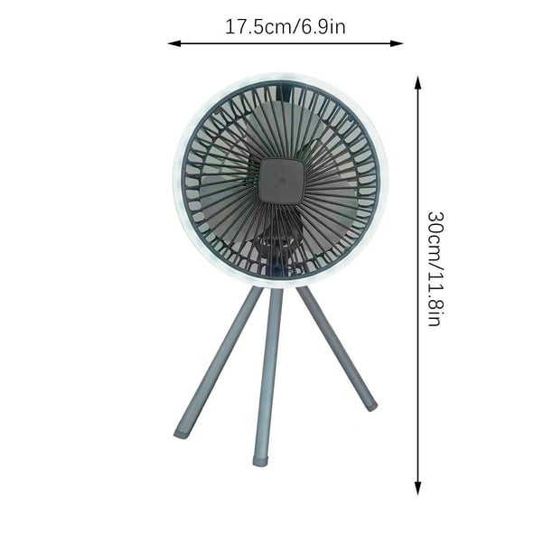 Ventilador Montado en la Pared Ventilador de Acampamiento Al Aire Libre con Luz Y Soporte, Lámpara de Ventilador Usb Montada en la Pared de Escritorio con Usb