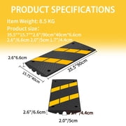 BESEA Rubber Curb Ramps, 2.6'' Rise Curb Ramp for Driveway, Heavy Duty Curbside Bridge Ramps -2 Pack