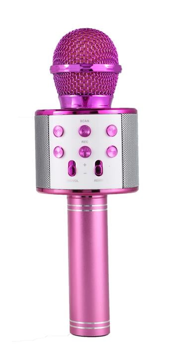 Wireless Bluetooth Handheld Karaoke Microphone KTV Speaker Pink WS858L AM30