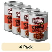 (4 pack) Campbell’s Chunky Hot and Spicy Chili with Beans, 16.5 oz Can