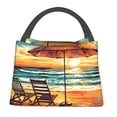 thumbnail image 1 of Easygdp Beach Umbrella Sunset Bolsa de Almuerzo Insulada Reutilizable, Bolsa de Mano y Bandolera para Oficina, Trabajo, Viajes, 1 of 6