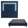 thumbnail image 1 of Box Base Cama Matrimonial + Cabecera Bora Azul Marino, 1 of 7