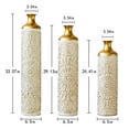 thumbnail image 5 of S-HOME Fire-Burned Metal Vases Set of 3 Gradated Heights for Industrial Home Decor, Pattern Gold+White, 5 of 10