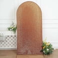 thumbnail image 5 of Efavormart 7ft Shiny Antique Gold Spandex Fit Round Top Backdrop Frame Stand Cover, 2-Sided Metallic Sparkly Wedding Arch Cover, 5 of 10