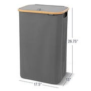 CleverMade 90L Foldable Laundry Hamper with Lid in Shadow Gray
