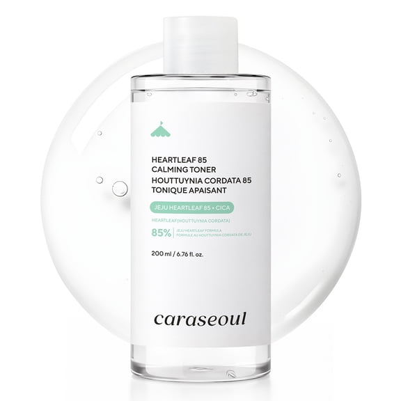 caraseoul Heartleaf 85 Calming Toner for Face, 85% Heartleaf Extract, Hydrating Korean Toner, JeJu Houttuynia Cordata Extract, Sensitive Skin, PH Balanced, Korean Skin Care, Vegan 200ml/6.76fl.oz