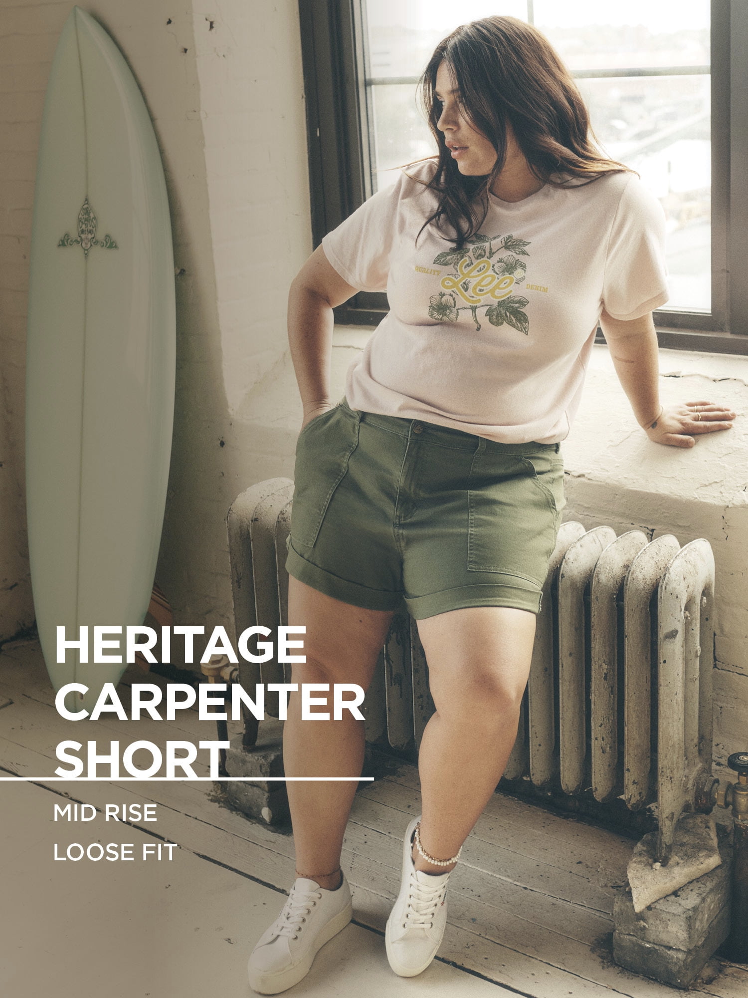 Lee® Women's Plus Heritage Mid Rise Carpenter Short