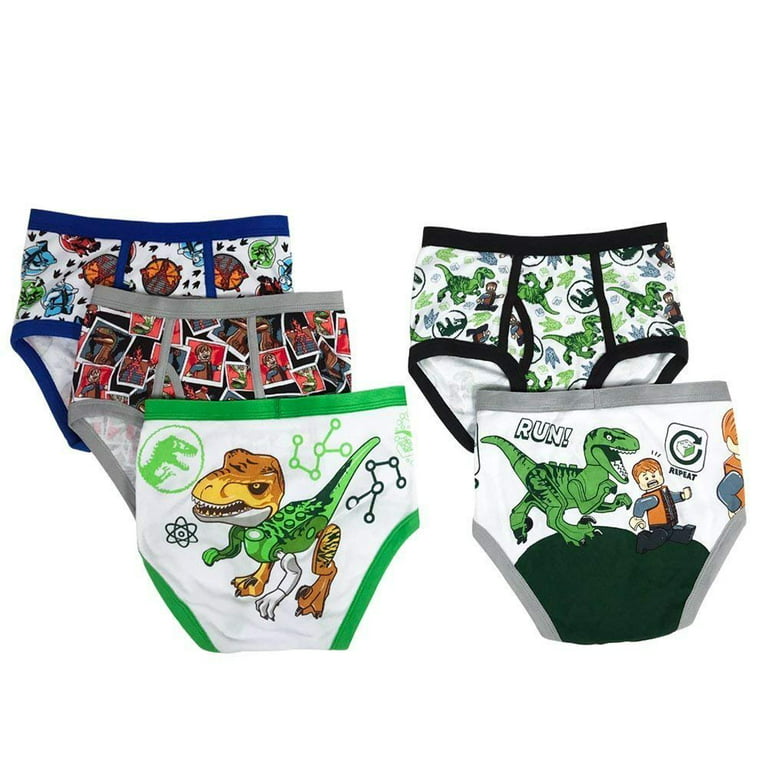 LEGO Jurassic World Little Boys & Big Boys Briefs Underwear, 5 Pack