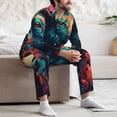 thumbnail image 7 of Salouo Colorful Flower Goat Print Button-Front Long Sleeve Pajama Set for Men, Soft 2Pjs Men's Long Sleeve Sleepwear-XX-Large, 7 of 7