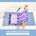 thumbnail image 5 of 2 Pack Pencil Bag 9.84x6.1 Inch 3-Ring Page Turning Folder Zipper Pencil Case Pencil Bag Page Turning File BagPurple Vine, 5 of 6