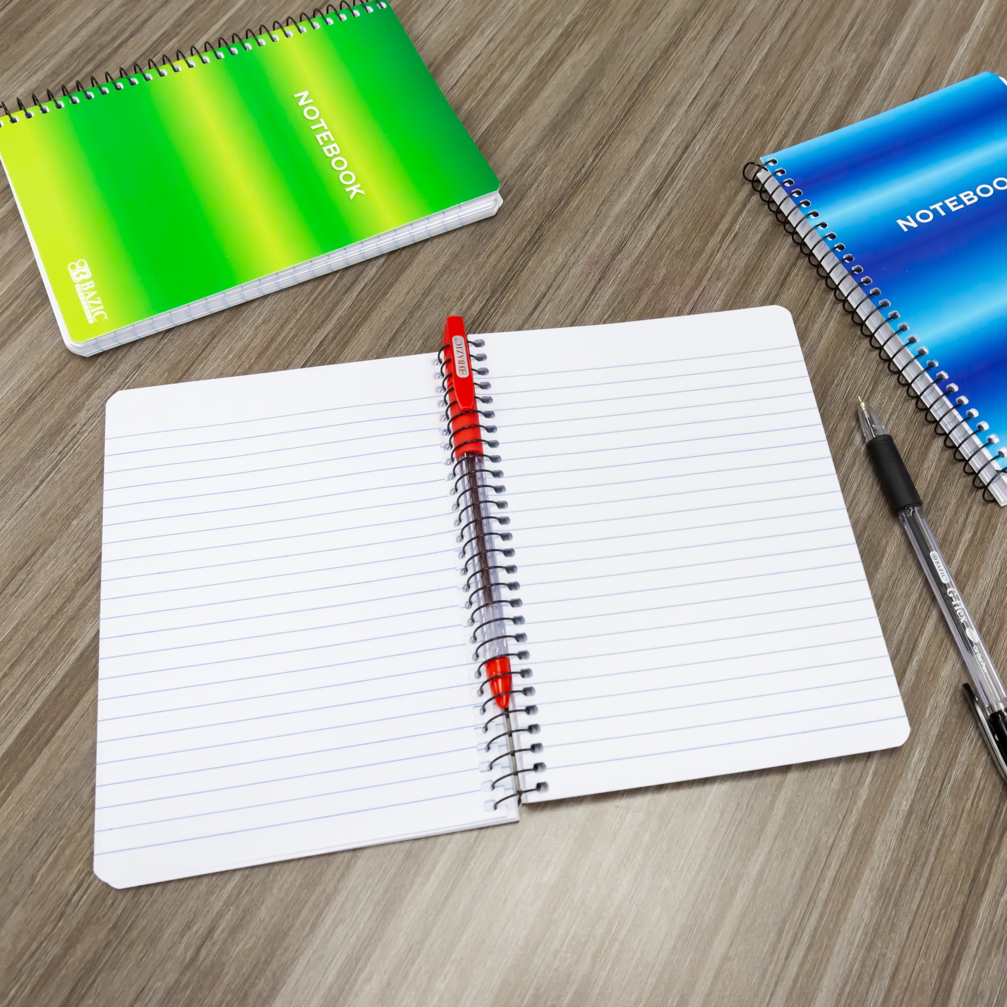 BAZIC Small Spiral Bound Notebook 5"x7", 120 Sheet, Assorted Color, 36-Pack