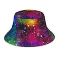thumbnail image 3 of Daiia Bright Universe Pattern Bucket Hat - Trendy Cotton Sun Hat for Beach, Golf, Fishing - Fun Outdoor Vacation Boonie for Men and Women, 3 of 9