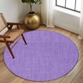 thumbnail image 3 of Lavender Burlap Texture Large Area Rugs for Bedroom Living Room, Soft Non Slip Carpet Bedside Rug, Farmhouse Vintage Lavender Round Floor Cover Kitchen Accent Rug 6' for Dining Room/Office, 3 of 9